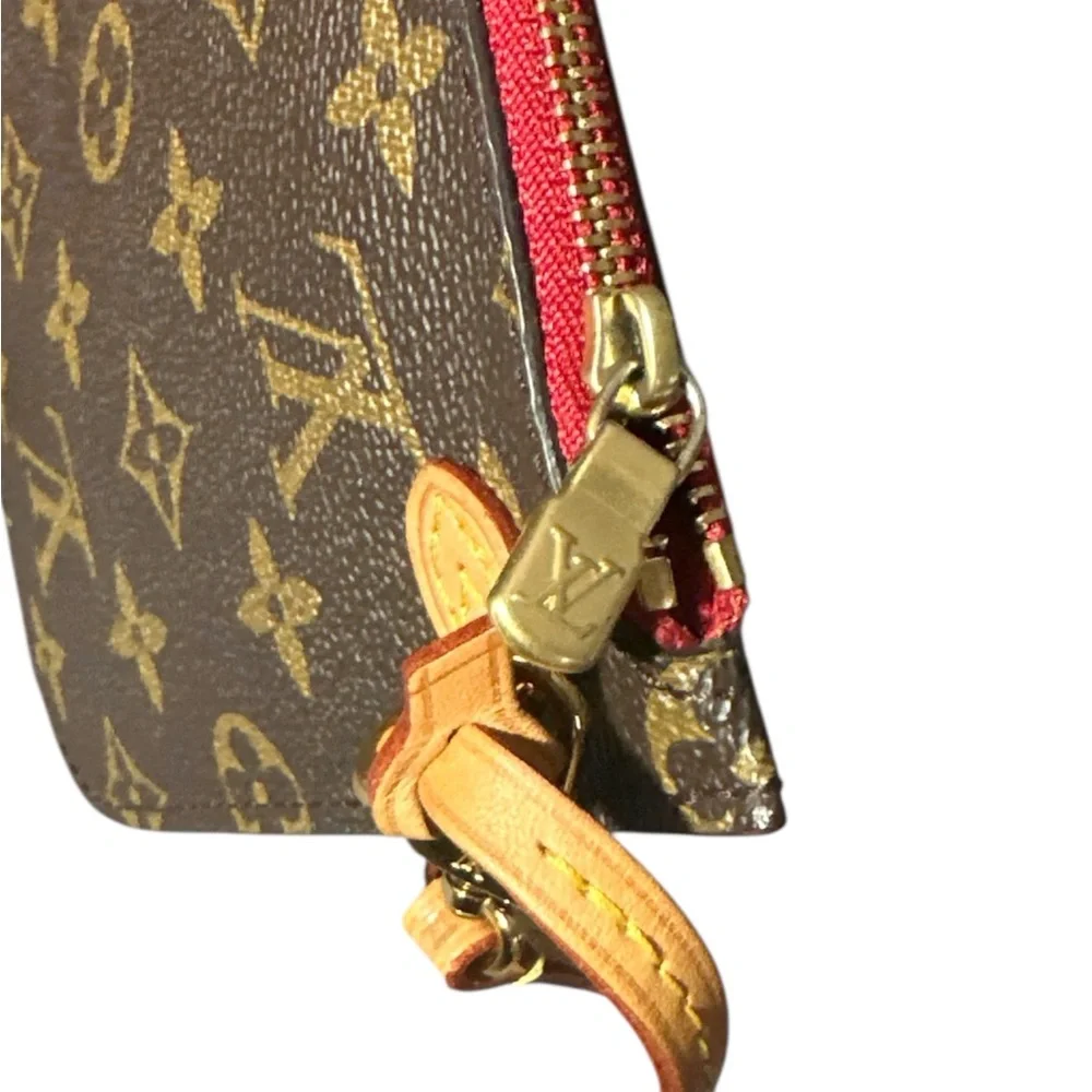 Designer Monogram Wristlet Clutch in Brown